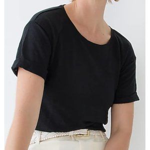 NWT J. Crew Linen Roll-Cuff Crewneck T-Shirt BP031